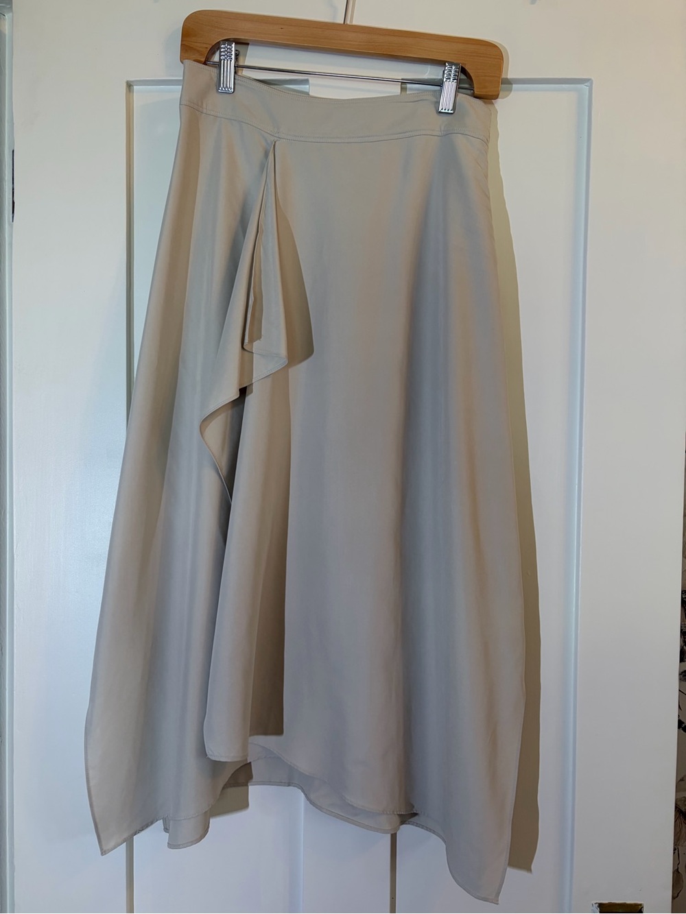 Club Monaco Neutral Beige High-Low Midi Skirt
